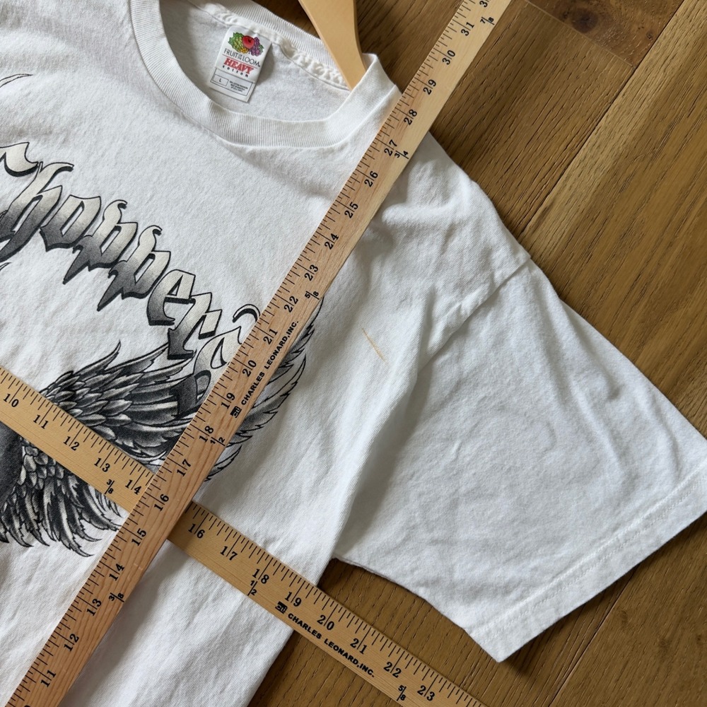 Mens Vintage Choppers Skull and Cross Graphic T-Shirt Large White Size Large - Picture 5 of 7
